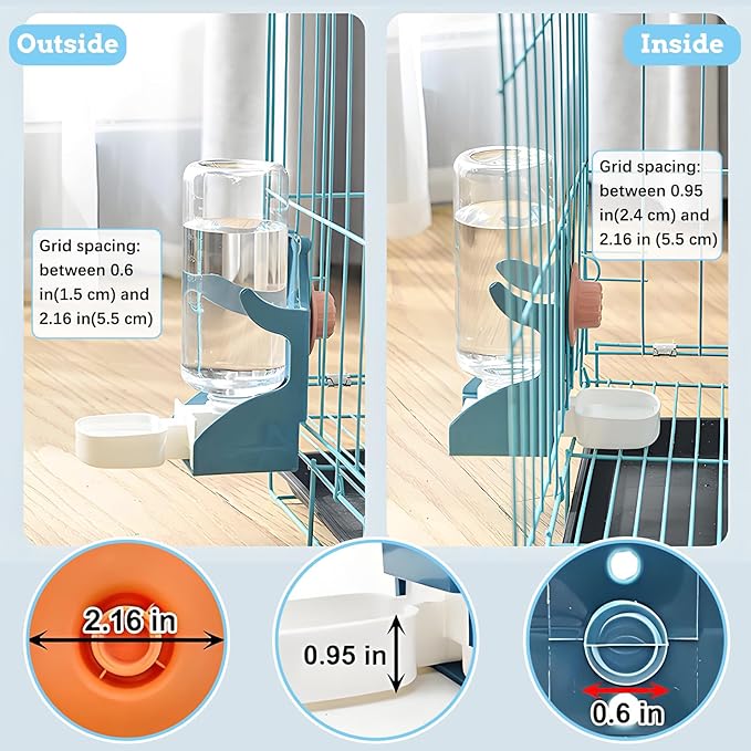 Hamiledyi No Mess Bird Feeders Water Dispenser Set Parakeet Seed Container Automatic Cage Feeder with Perch Transparent Cage Accessories for Budgies, Parakeets, Canaries, Lovebirds, Finches