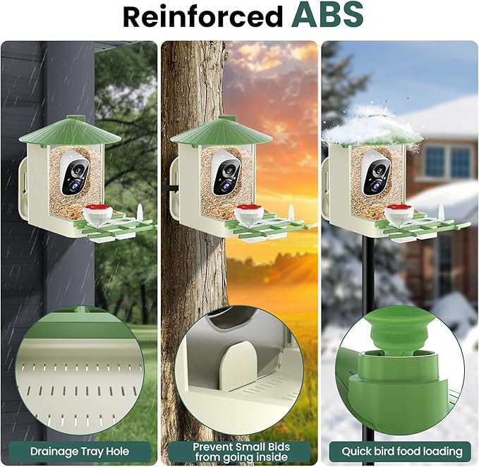 SOLIOM Smart Bird Feeder with Camera with Solar Panel - 2K HD Live View, AI Bird Identifier, Birds Arrival Alerts, DIY Birdseed Add-on, 2.4G WiFi- Wireless Outdoor Gift for Birdlovers