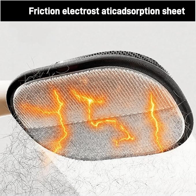 2Pcs Pet Hair Removal Gloves for Dogs and Cats, 2025 Upgraded Electrostatic Magic Hair Remover Glove,Reusable for Couch, Car Seat, Clothing, Carpet, Furniture & Bed Sheets(Black)