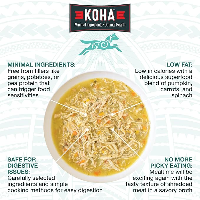 KOHA Pure Shreds Dog Variety Pack, High Protein Wet Dog Food- 5 Flavors - Beef, Duck, Chicken & Duck and Chicken & Beef Food for Dogs - 12.5oz Cans, Pack of 6