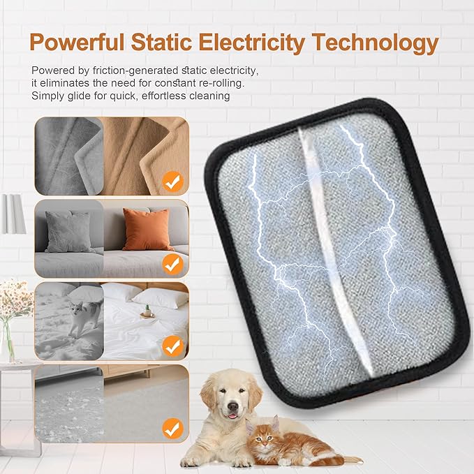 4 Pack Electrostatic Pet Hair Removal Gloves, Reusable Washable Dog & Cat Hair Remover Gloves for Furniture, Carpet, Car Seats, Effortless Cleaning