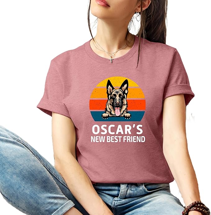 Custom Dog Mom Shirt for Women Pet Ears Sweatshirt with Name Unique Puppy Line Art Cute Dad Hoodie for DogDad Owner Lover