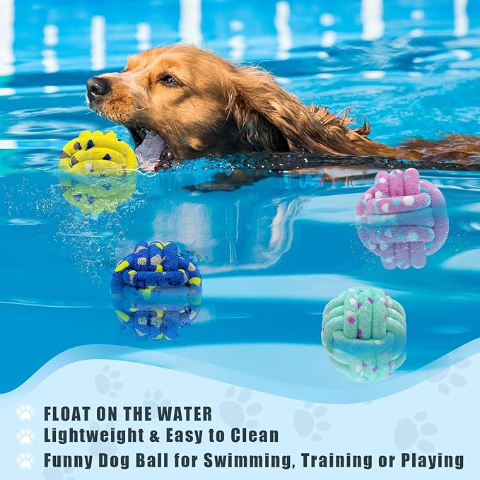 Dog Balls Tennis Ball Toys Dog Toy for Aggressive Chewers Indestructible Teething Chew Toys Water Toy Fetch Ball for Dogs (2 Pack)