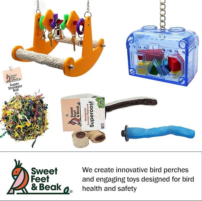 Sweet Feet and Beak Tweeter Totter - Perfect Cage Toy Stimulates Visual and Physical Activity - Safe, Non-Toxic, Cage Accessories for Small Birds