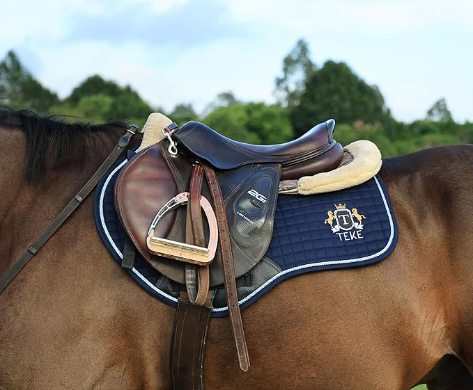 T TEKE Close Contact Saddle Pads,100% Cotton English Saddle Pads for Horses with Moisture-Wicking and Breathable Lining