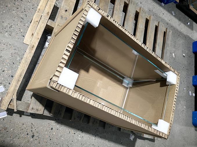 Ultra Clear Rimless Low Iron Glass Aquarium Tank (W23.62×D11.81×H14.17 inch(60x30x36cm)) 6mm Thickness Include Black Leveling Mat