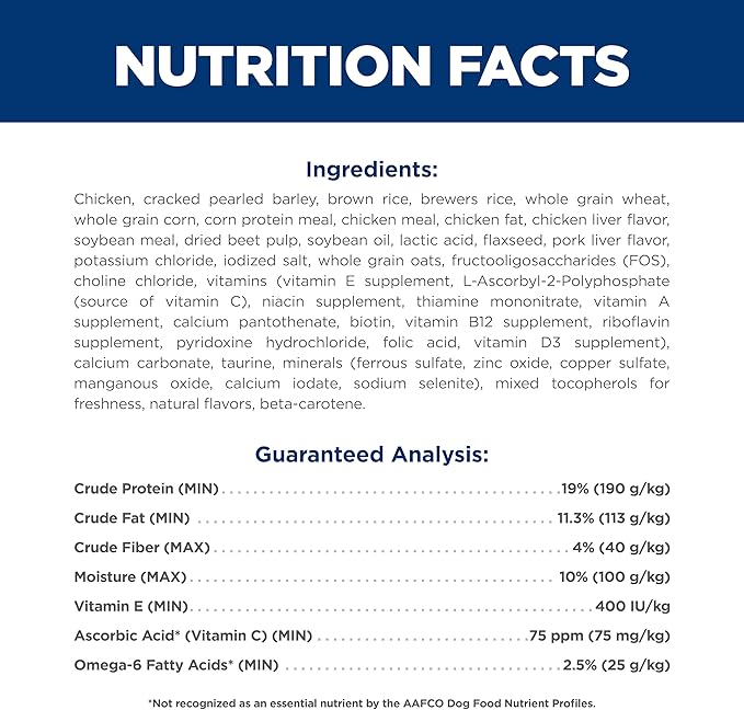 Hill's Science Diet Adult 1-6, Adult 1-6 Premium Nutrition, Small Kibble, Dry Dog Food, Chicken & Barley, 45 lb Bag