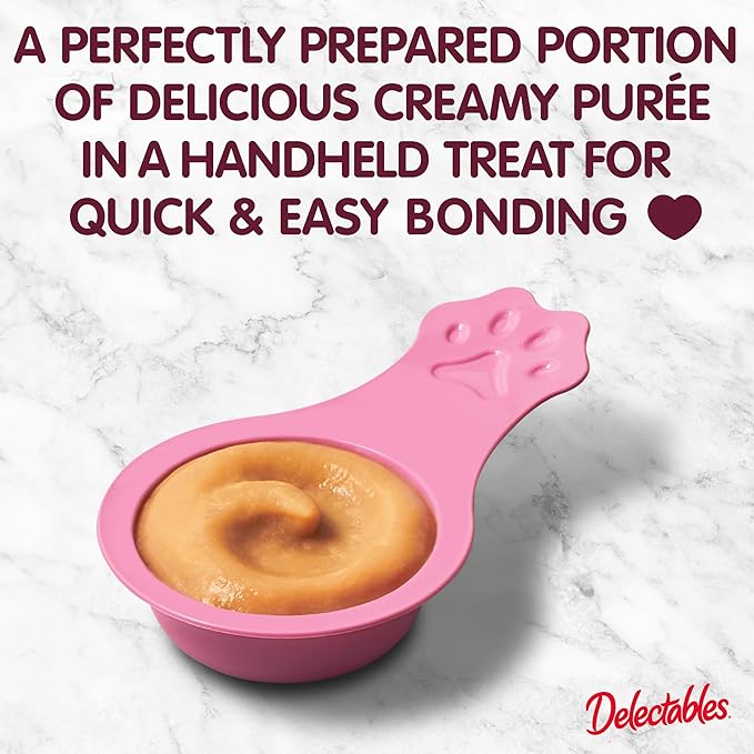 Hartz New Delectables Lickable Spoon Interactive Lickable Cat Treats for Quick & Easy Bonding, Salmon 32ct