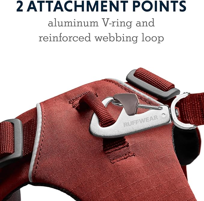 Ruffwear, Front Range Dog Harness, Reflective Soft Padded Everyday Harness with Dual Leash Clips, Adjustable and Lightweight Fit for Training or Walking for All Dogs, Red Clay, Large/X-Large