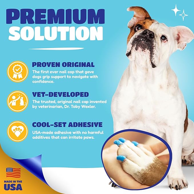 Soft Claws Dog Nail Caps, 40 Medium Nail Caps, Made in USA - Vet Developed, Safe & Non-Toxic Easy to Apply Claw Covers | Protects Furniture & Skin, Blank and Orange