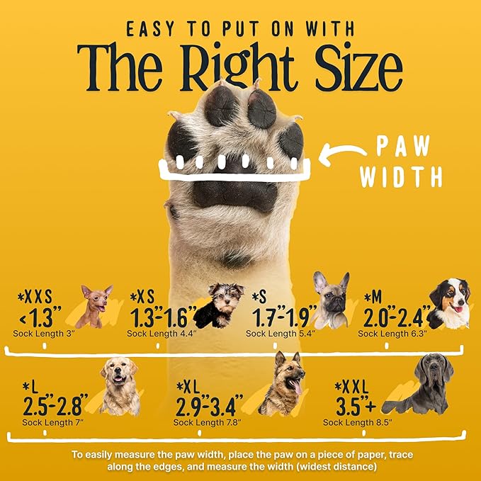 DOK TigerToes Premium Non-Slip Dog Socks for Hardwood Floors - Extra-Thick Grip That Works Even When Twisted - Prevents Licking, Slipping, and Great for Dog Paw Protection (XXS, Cool Caramel)