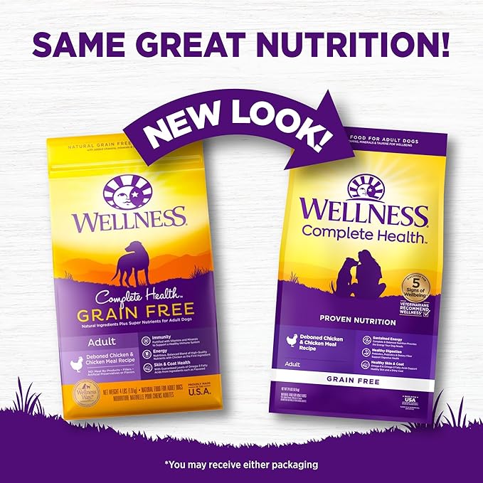 Wellness Natural Pet Food Complete Health Natural Grain Free Dry Dog Food, Chicken, 24-Pound Bag