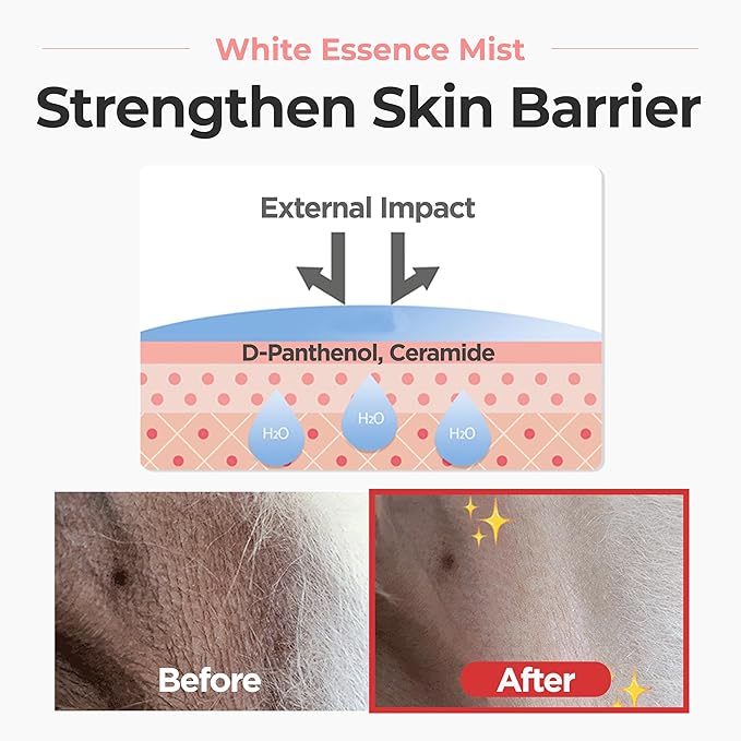 JAYU PET White Essence Mist - Dog Itch Relief, Hypoallergenic Soothing Spray, Dandruff & Dry Skin Spray (5.8fl oz, 170ml)