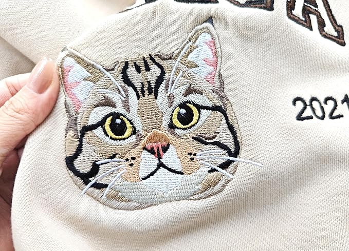 LOVELYPOD Custom Embroidered Dog Mom Sweatshirt with Dogs Names, Pet Photo Shirt, for Dog Lovers