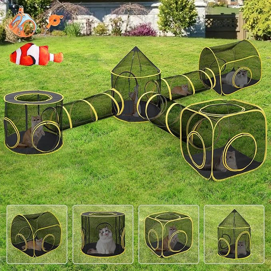 Outdoor Cat Enclosures for Indoor Cats, Outdoor Cat Tent with Tunnel for Multiple Cats, Cat Playpen for Pet Kitty Rabbits Ferrets Puppy and Other Small Animals, (Styles 6)