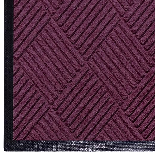 M+A Matting WaterHog Diamond | Commercial-Grade Entrance Mat with Rubber Border – Indoor/Outdoor, Quick Drying, Stain Resistant Door Mat (Bordeaux, 6' x 6')