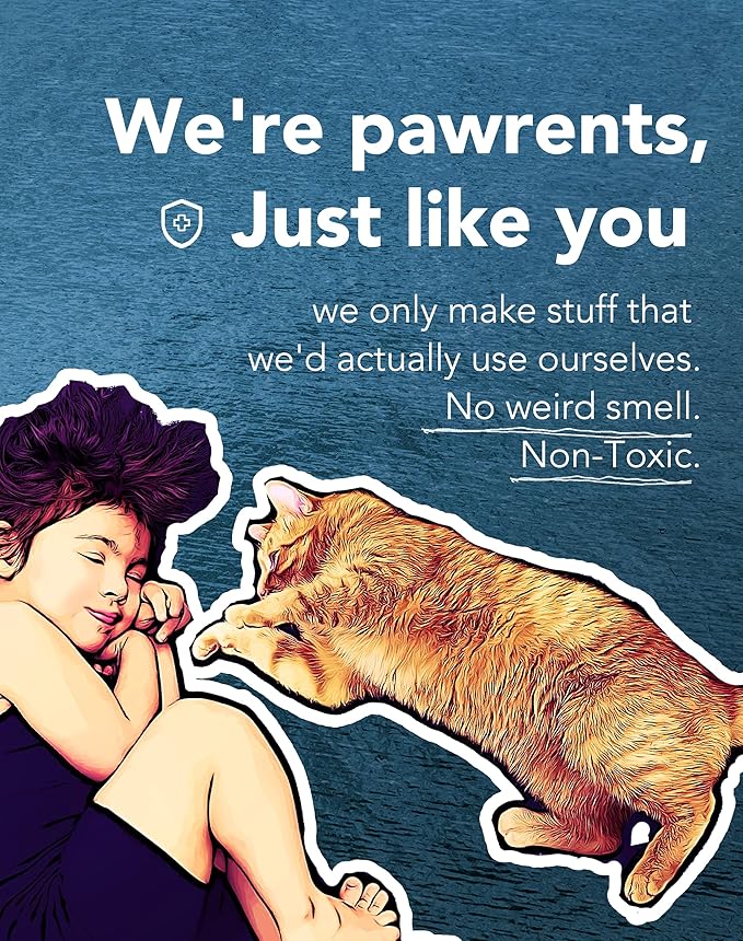 Lukamoo® Cute Cat Litter Mat (30’’x20’’), Large/L, for Kitty Litter & Cute Cat Litter Box, Litter Trapping Mat (Orange Tabby)