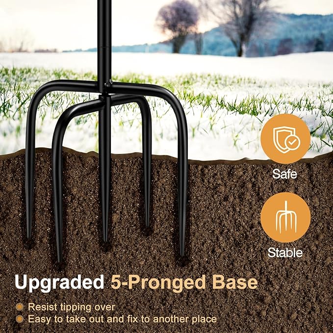 Daoeny Heated Bird Bath for Winter, Upgraded 100W Heated Bird Baths for Outdoors Thermostat Control with 5-Prong Metal Base, Heated Bird Bath for Outside Winter Garden Patio Yard Lawn (Khaki)