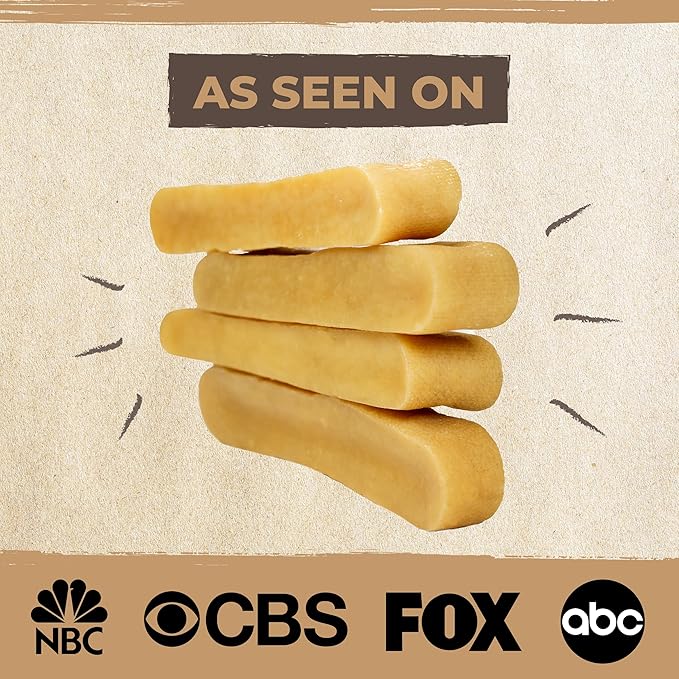 Mighty Paw Yak Cheese Chews for Dogs | All-Natural Long Lasting Pet Treats. Odorless and Great for Oral Health. Limited-Ingredient Chews for Puppies & Power-Chewers (Small, 12 Pack)