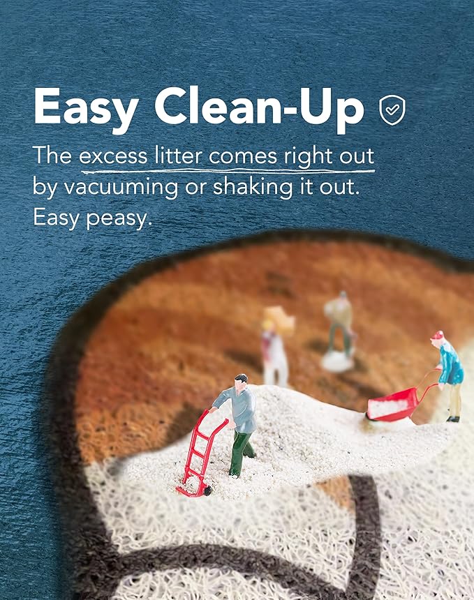 Lukamoo® Cute Cat Litter Mat (30’’x20’’), Large/L, for Kitty Litter & Cute Cat Litter Box, Litter Trapping Mat (Orange Tabby)