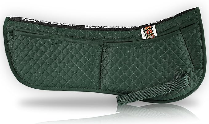 ECP Equine Comfort Products Adjustable Shock Absorbing Memory Foam Half Saddle Pad, Injury Prevention & Pressure Relief, Customizable Fit, Breathable for All Riding Styles