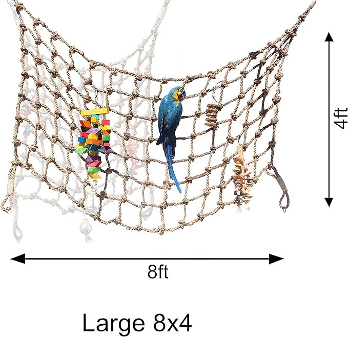 Parrot Climbing Rope Net (Choose Size) (Large 8x4ft)