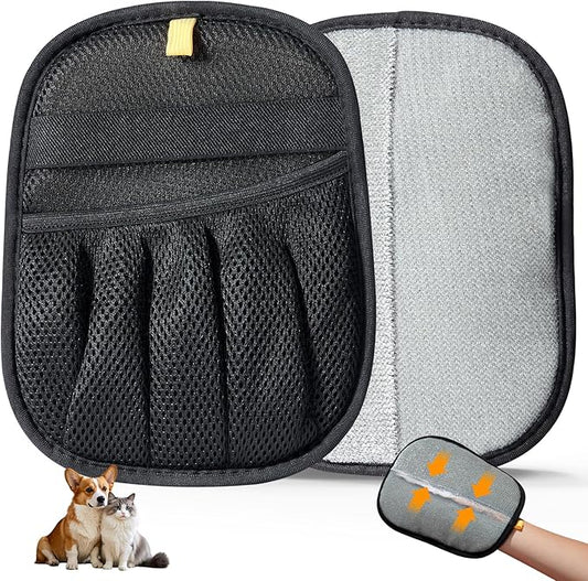 Pet Hair Removal Gloves - Electrostatic Pet Hair Removal Grooming Gloves,Reusable Cat & Dog Hair Remover for Couch, Furniture, Carpet, Curtain, Pet Grooming Mitt (1 PCS)