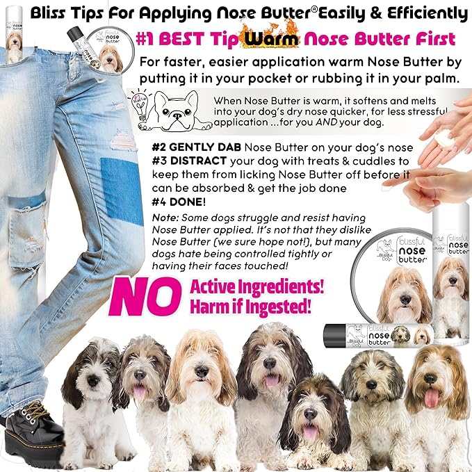The Blissful Dog Petit Basset Griffon Unscented Nose Butter - Dog Nose Butter, 2 Ounce