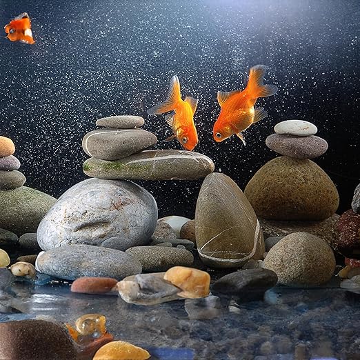 Large River Rocks for Landscaping 20lbs, 2-3 Inch Natural Unpolished Bulk Pebbles, Hand-Picked Premium Stones for Garden Design Fish Tank, Flower Pots, Pathways and Backyard, Mixed Color