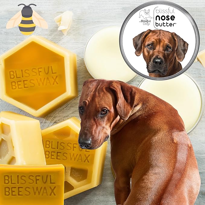 The Blissful Dog Rhodesian Ridgeback Nose Butter for Dry, Cracked Skin, Lick-Safe Dog Nose Balm with Moisturizing Shea Butter, Almond, Olive, and Essential Oils, Pet Supplies, Uncented, 2 oz.
