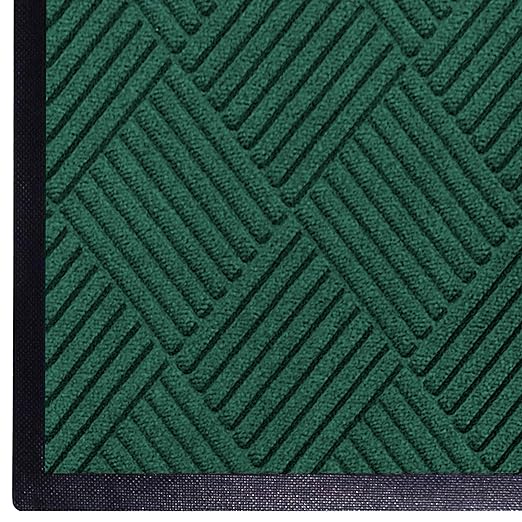 M+A Matting WaterHog Diamond | Commercial-Grade Entrance Mat with Rubber Border – Indoor/Outdoor and Quick Drying Door Mat (Evergreen, 3' x 8')