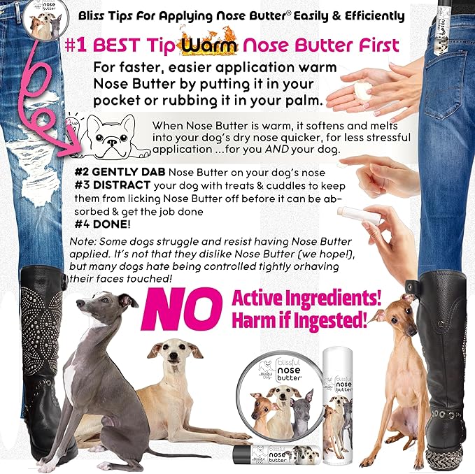 The Blissful Dog Italian Greyhound Unscented Nose Butter - Dog Nose Butter, 16 Ounce