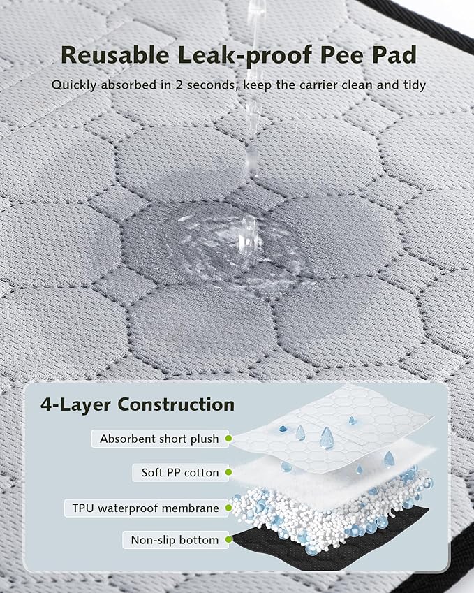 Pecute Expandable Pet Carrier Airline Approved Dog Cat Carrier, Breathable Soft-Sided with Locking Zippers, Pet Travel Bag for Small Dog Cat Leakproof Pee Pad (Dark Green)