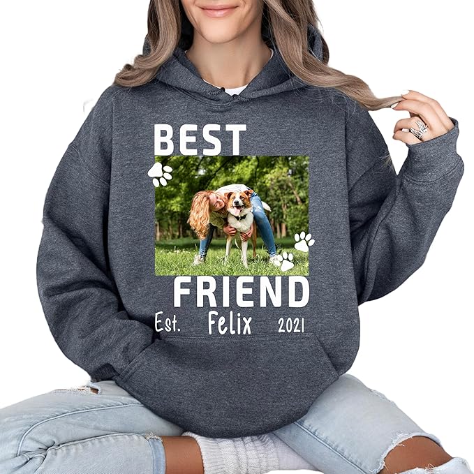 Custom Dog Mom Shirt for Women Pet Ears Sweatshirt with Name Unique Puppy Line Art Cute Dad Hoodie for DogDad Owner Lover