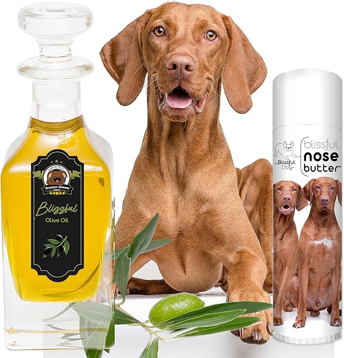 The Blissful Dog Vizsla Nose Butter for Dry, Cracked Skin, Lick-Safe Dog Nose Balm with Moisturizing Shea Butter, Almond, Olive, and Essential Oils, Pet Supplies, Uncented, 0.50 oz.