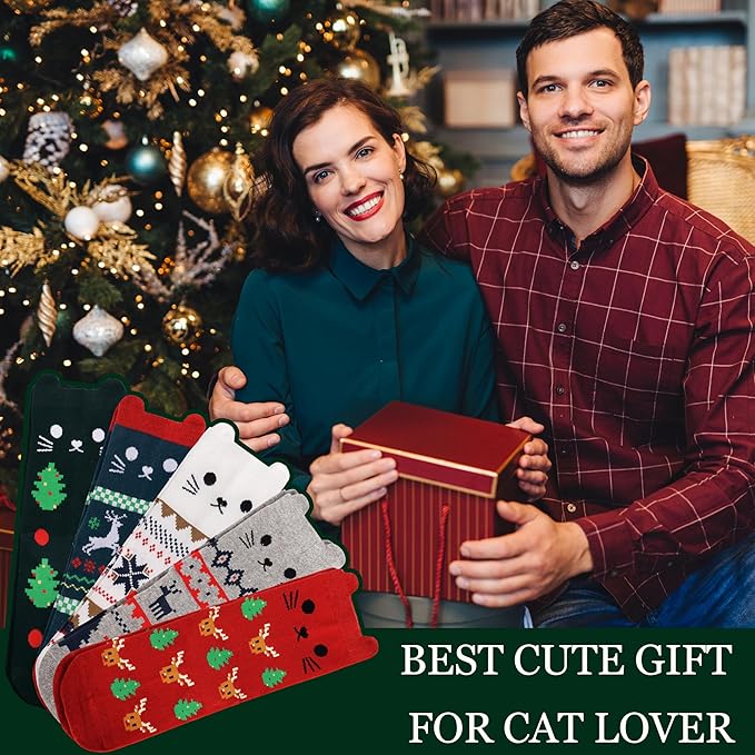 Jeasona Women's Cat Socks Cat Gifts Cute Animal Socks Dog Owl Gifts for Women