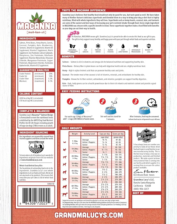 Macanna Salmon Freeze-Dried Dog Food 8lbs