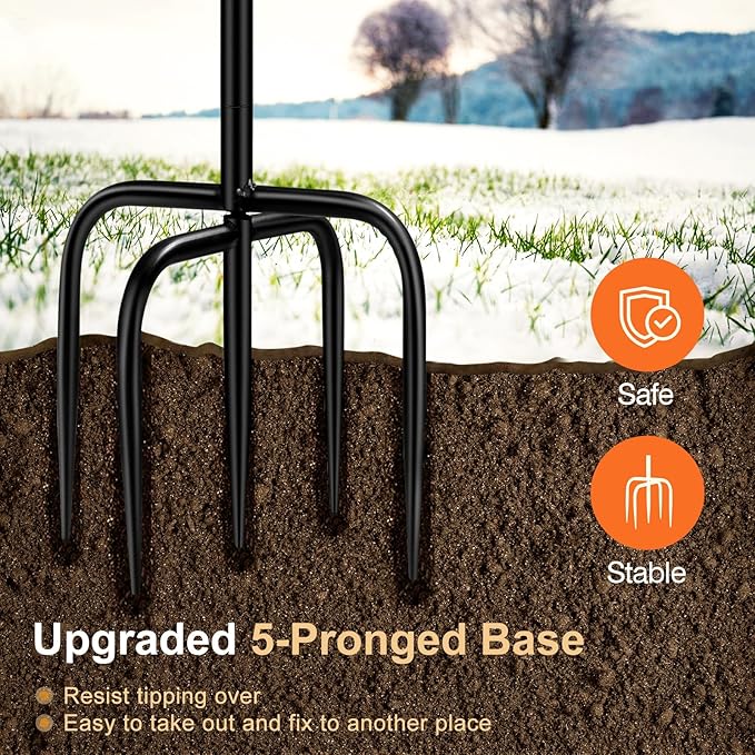 Daoeny Heated Bird Baths for Outdoors, Upgraded 100W Thermostatically Controlled Heated Bird Bath with 5-Prong Metal Base, Heated Bird Bath for Outside Winter Garden Patio Yard Lawn(Terracotta)