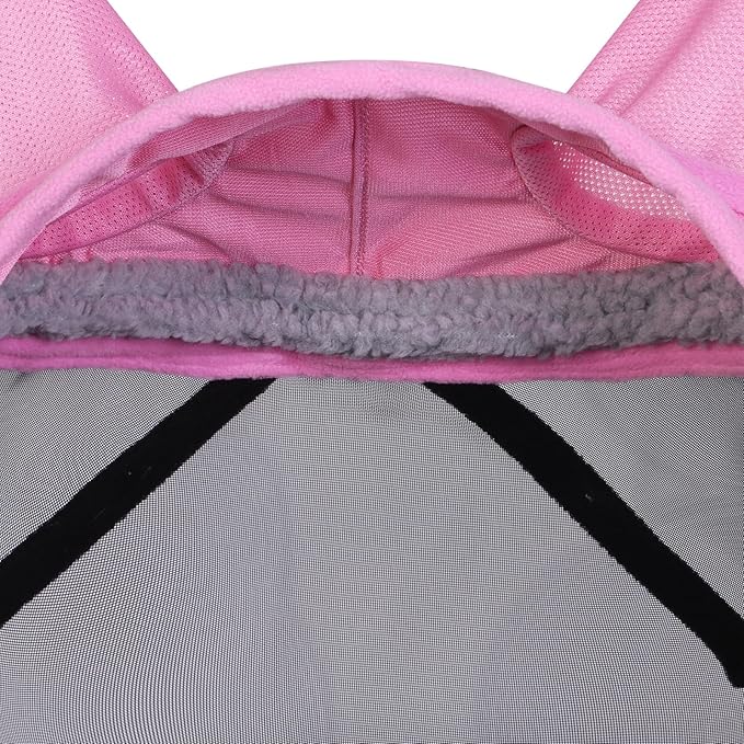 Harrison Howard CareMaster Pro Luminous Horse Fly Mask Large Eye Space Standard with Ears UV Protection for Horse Light Pink XL Extra Full