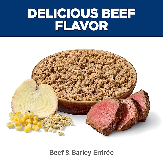 Hill's Science Diet Adult 1-6, Adult 1-6 Premium Nutrition, Wet Dog Food, Beef & Barley Loaf, 13 oz Can, Case of 12