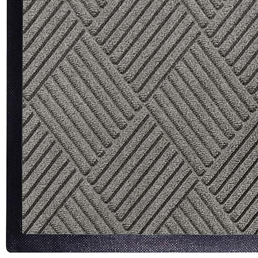 WaterHog Diamond | Commercial-Grade Entrance Mat with Rubber Border – Indoor/Outdoor, Quick Drying, Stain Resistant Door Mat (Grey, 6' x 8')