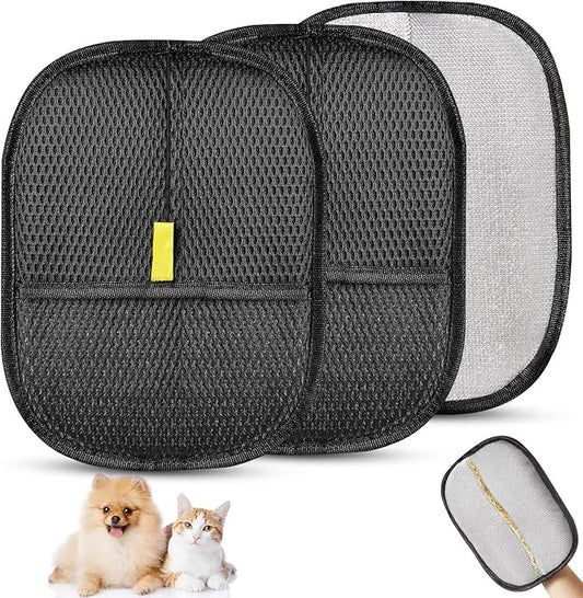 Pet Hair Removal Gloves for Cats & Dogs, 2pcs Reusable Electrostatic Pet Hair Remover Glove, Strong Adsorption Pet Hair Remover Tool to Quickly Clean Animal Hair for Clothes, Bedding, Sofa, Carpet