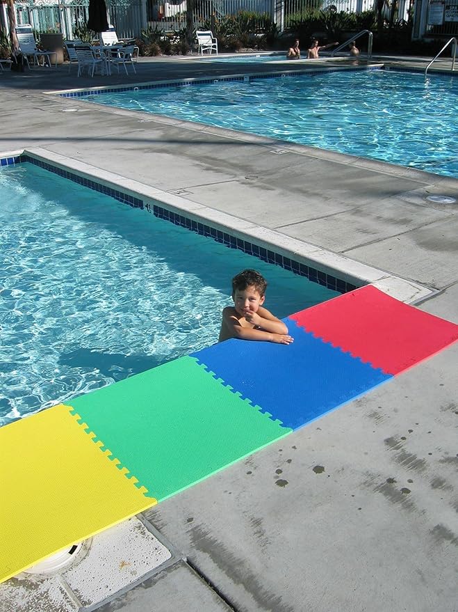 Norsk Reversible Kids Puzzle Play Mats - EVA Interlocking Foam Tiles (Multicolor/Black 4 Tiles - 16 sq. Ft. 1/2" Thick)