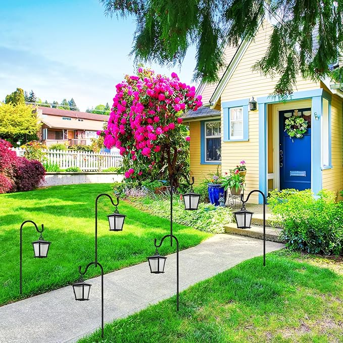 2 Pcs 24 Inch Shepherds Hook for Outdoor Adjustable Bird Feeder Pole Metal Steel Shepard Hooks for Hummingbird Stand Feeder Pole for Garden Plant, Lantern, Hanging Wedding Decor