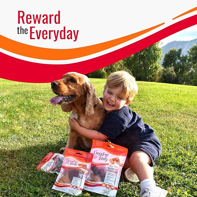 Good 'n' Tasty Triple Flavor Puree Mix-Ins Dog Food Topper Treats for All Dogs, 28 Count, Easy Single-Serve Portions, Added Protein with Salmon, Tuna and Krill, No Chicken or Beef Added