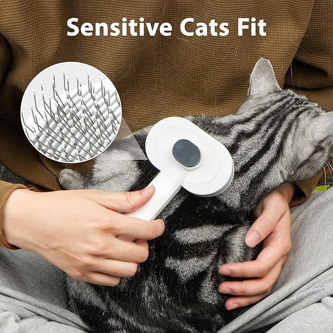 Prime Pets Pet Grooming Kit, Slicker Brush & Fine-Comb for Deshedding and Dematting Long Short Hair Cats Dogs, Gentle Grooming Tools for Rabbits Ferrets with Storage Box