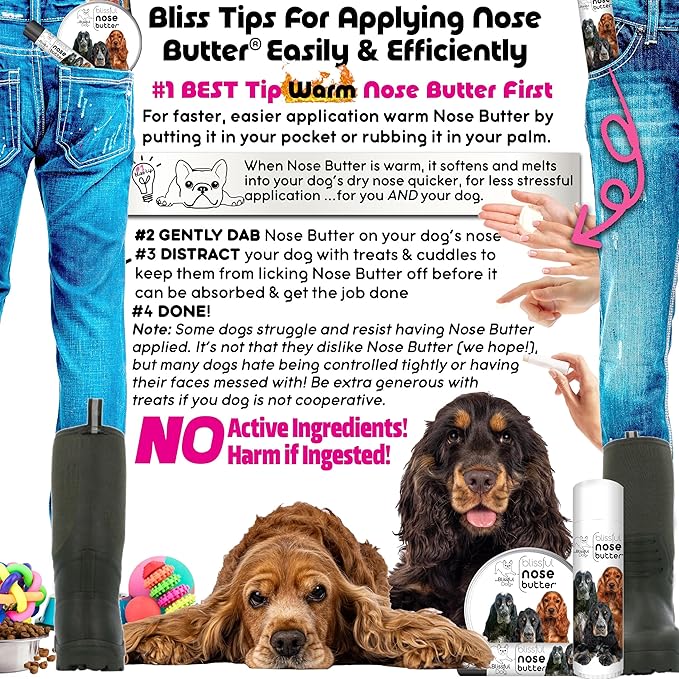 The Blissful Dog English Cocker Spaniel Unscented Nose Butter - Dog Nose Butter, 0.50 Ounce