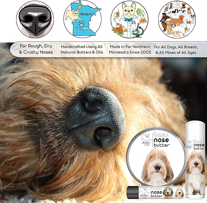 The Blissful Dog Petit Basset Griffon Unscented Nose Butter - Dog Nose Butter, 1 Ounce