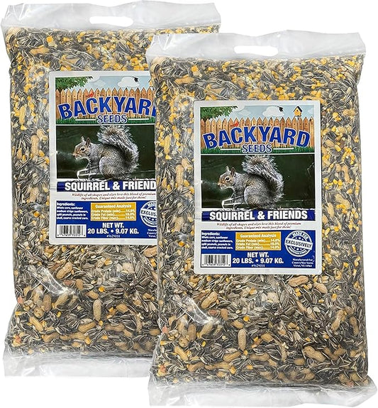 CountryMax Backyard Seeds Squirrel and Friends Wildlife Feed – Non-GMO Mix for Squirrels, Deer, Birds, Rabbits, Chipmunks & More – All-Natural Backyard Animal Food (40 Pounds)