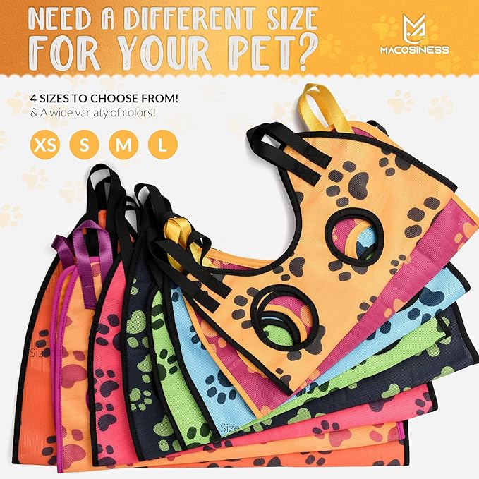 Pet Grooming Hammock for Nail Trimming - Complete Groomers Helper Set for Pet - Dog Grooming Hammock with Hook - Cat Nail Clipper - Dog Hammock for Nail Clipping (XS, Gold with Black Paws)